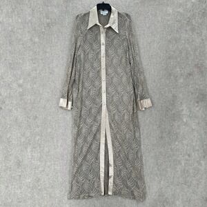 Morningside Sheer Lace‎ Kimono Duster 18W Robe Beige Long Sleeve Button Layering